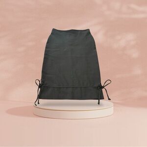 Forever 21 Women's S/P Black Midi Skirt with Bow Accents